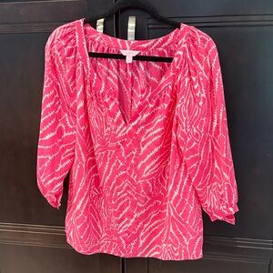 Lilly Pulitzer Vibrant Pink Blouse
